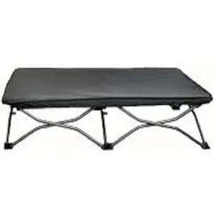 Portable Toddler Bed, Foldable Kids Travel Bed & Camping Cot, Lightweight Sleeping Cot for Toddlers, Indoor/Outdoor, 46.5" x 24" x 9.5", Gray