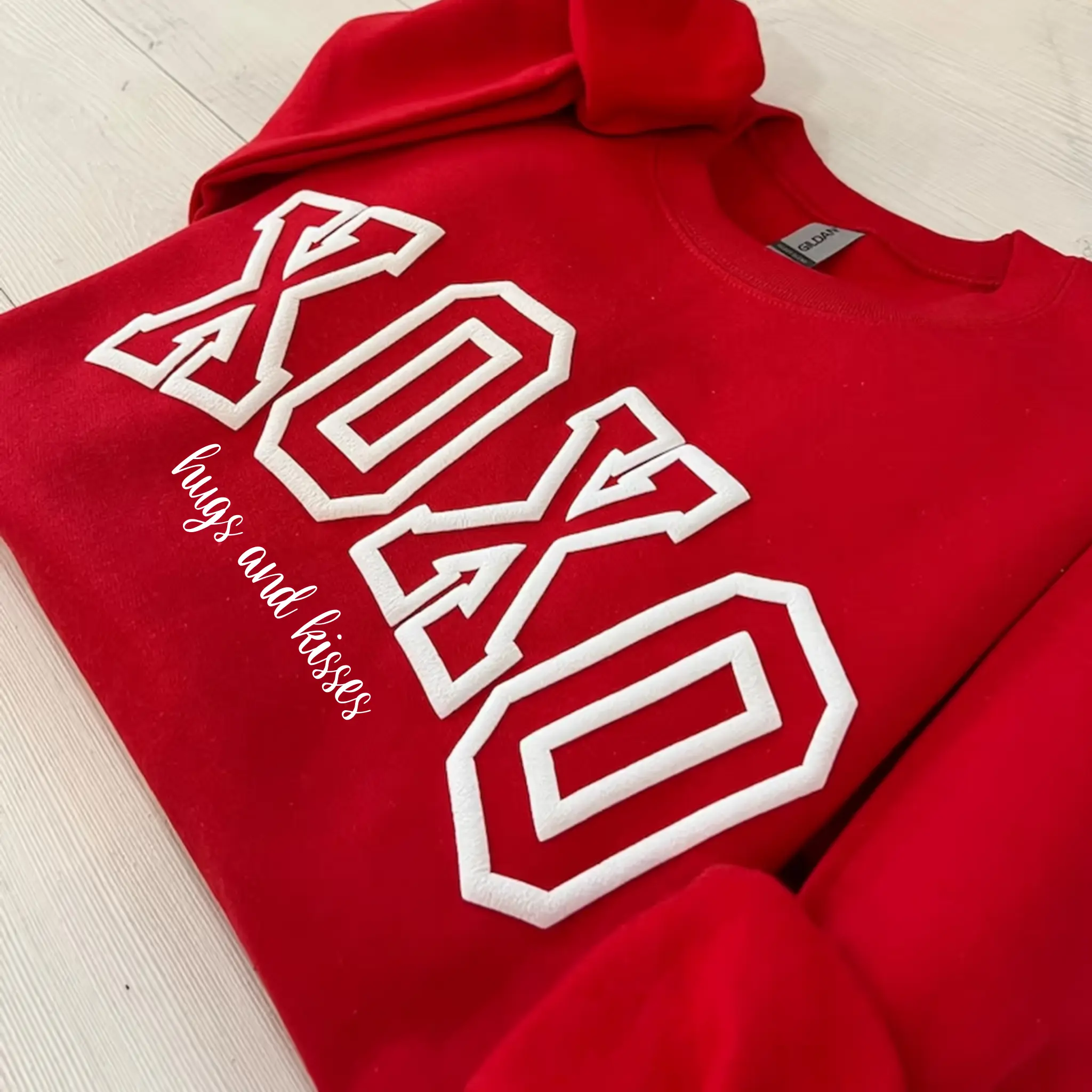 XOXO Hugs and Kisses Crewneck Sweatshirt Red