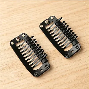 [Not For Sale]Wig Snap Clips, 9-Teeth Metal Hair Extension Clips with Rubber Back, Multi-purpose U-Shaped BB Clips for Wigs, Hairpieces, Hats and Hair Weaves [Don't Order Separately]
