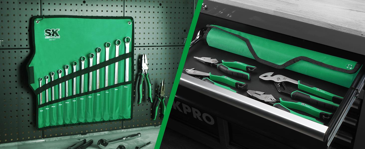 #backtoschool SK Extra Long Ratcheting Wrench Set, Double Box End Wrench Set, 12-Pack, Metric, 8 mm to 19 mm, 72-Tooth, Premium CR-V Construction, with Rolling Pouch #backtoschool SK Extra Long Ratcheting Wrench Set, Double Box End Wrench Set, 12-Pack, Metric, 8 mm to 19 mm, 72-Tooth, Premium CR-V Construction, with Rolling Pouch