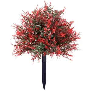 Realistic Lavender Plant Insert with Ground Stake, UV Resistant Artificial Lavender Bush, Ideal for Indoor Outdoor Decor