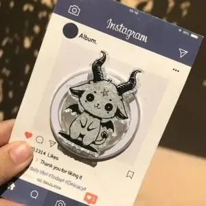 Kawaii Baphomet Phone Grip, Glitter Pagan Magsafe Grip Kindle & Phone Accessory