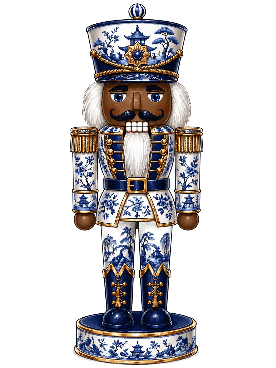 Blue Nutcracker, Darker Skin Tone Nutcracker, MF-W-0054-DH-32, 32" Door Hanger