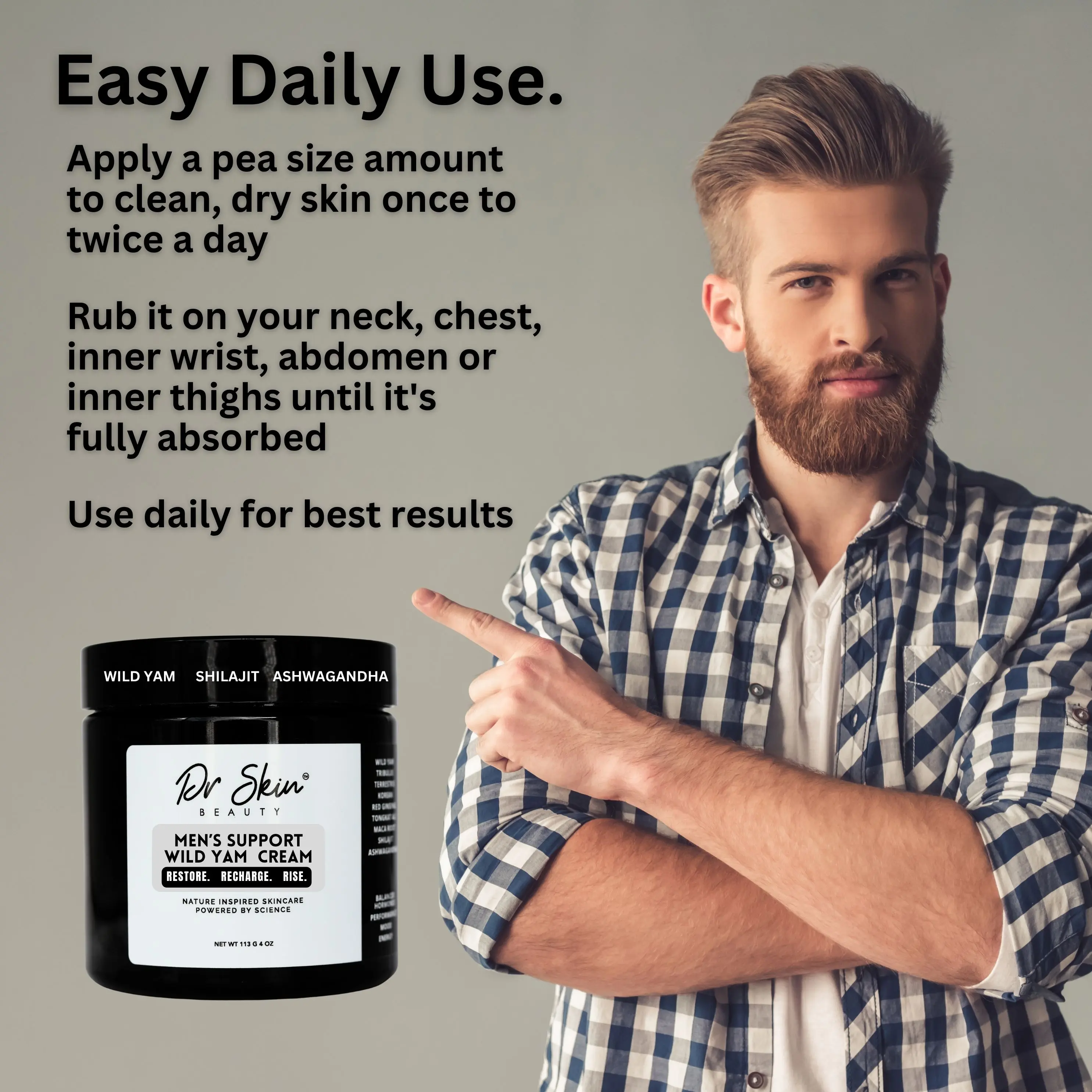Dr. Skin Beauty Men's Wellness Wild Yam Salve - 4 oz Botanical