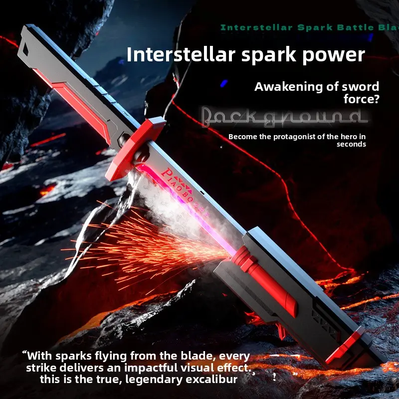 Anime Light Up Sword with Sparks & Smoke | Cosplay Roleplay Halloween Costume Prop for Collector