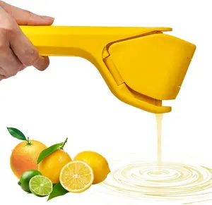 Manual Lemon Squeezer Handheld Citrus Juicer Ergonomic Handle BPA-Free PP Material Easy to Clean & Store Yellow