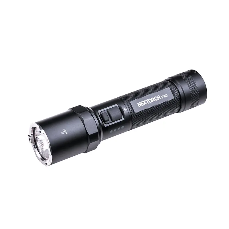 【Camping Gear Gift】NEXTORCH P80B Rechargeable Flashlight High Lumens, 2100 Lumens LED Strobe Tactical Flashlight with 5 Modes for Emergency, Law Enforcement, Night Duty, Self-Protection, Outdoor Adventure, Daily Use