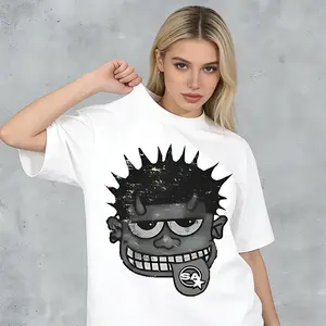 Monster Graphic Cropped T-Shirt for Edgy StreetwearStyle, Unisex Cotton Crewneck Top for Daily Outfits andViral Aesthetic Fashion Looks going out outfit graphic tees men's t shirts