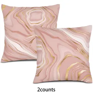 Marble Pattern Cushion Cover, 2 Counts/set Throw Pillow Cover, Sofa Cushion Cover, Household Decoration Supplies for Home Living Room Bedroom, [Pillow Core Not Included], Home Textile