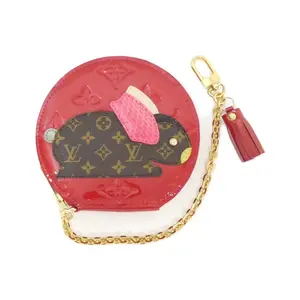 Pre-owned Louis Vuitton Patent Leather Small Leather Goods Vernis Python Coin Case