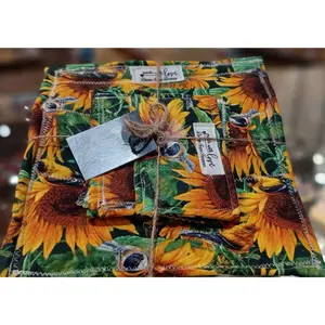 Sunflower Collection 100% Cotton Pot Holder 2 Coasters & Jar Opener Set for Kitchen Essentials