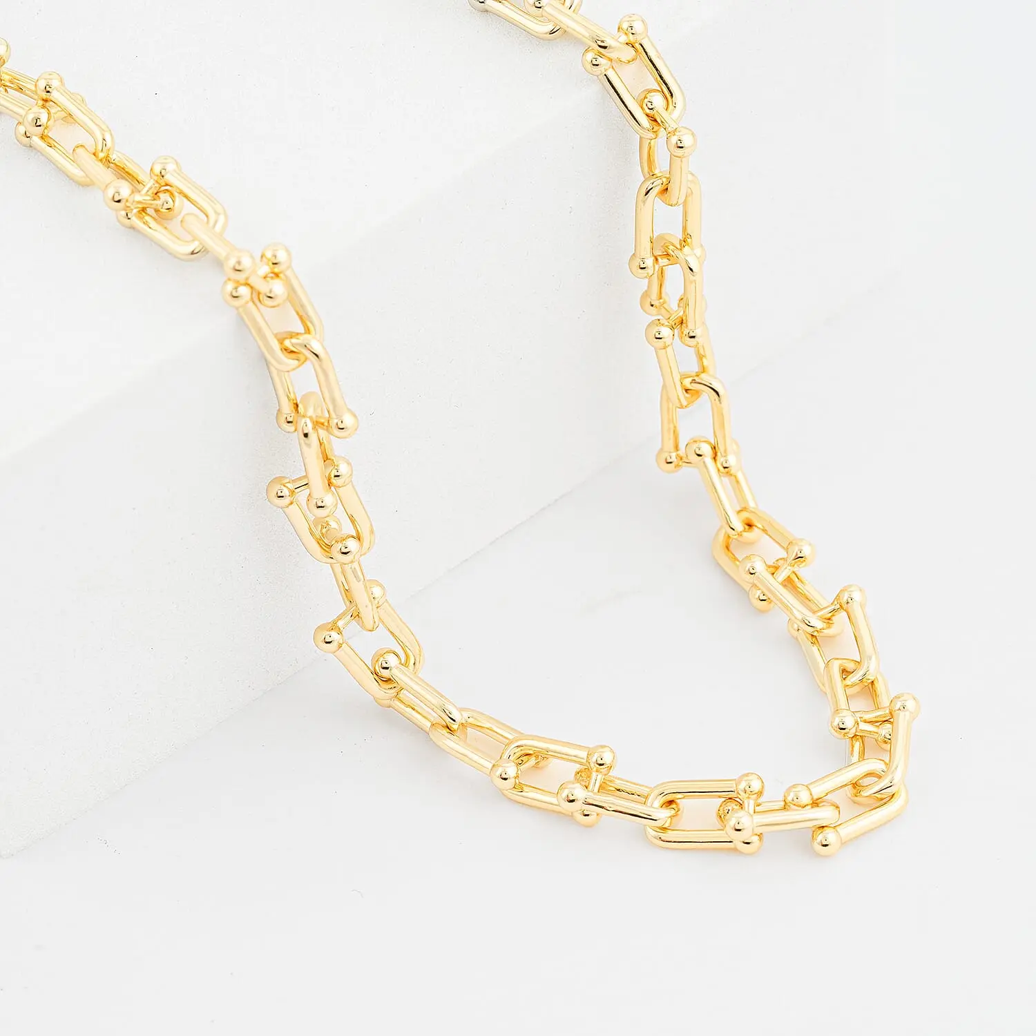 Italian 14K YG Over Sterling Silver U Link Chain Necklace (18 Inches) (33.50 g)