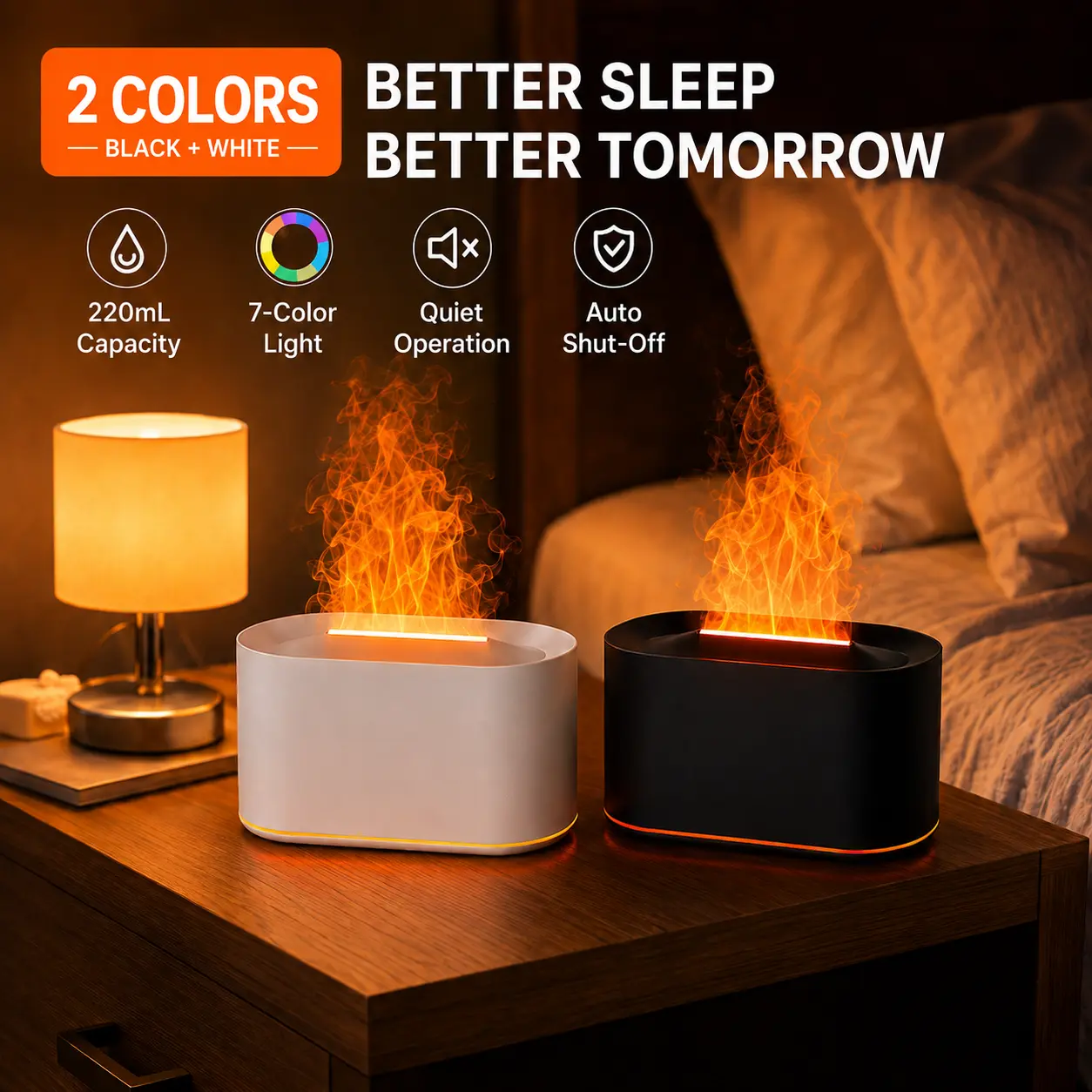 Mini Cool Mist Humidifier with LED Color Light, USB Powered Desktop Diffuser Mist Machine for Bedroom, Office, Nightstand and Home Use