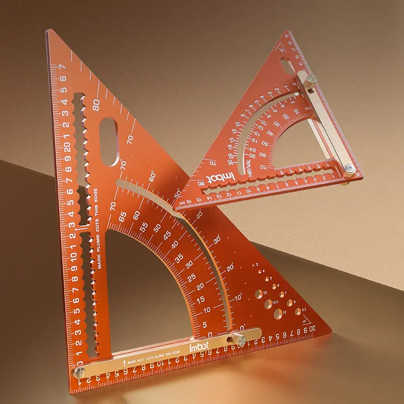 Aluminum alloy triangular ruler,square triangle tool, woodworking measurement layout tool, aluminum alloy triangular ruler protractor, suitable for woodworking Heavy Duty Not Easily Damaged