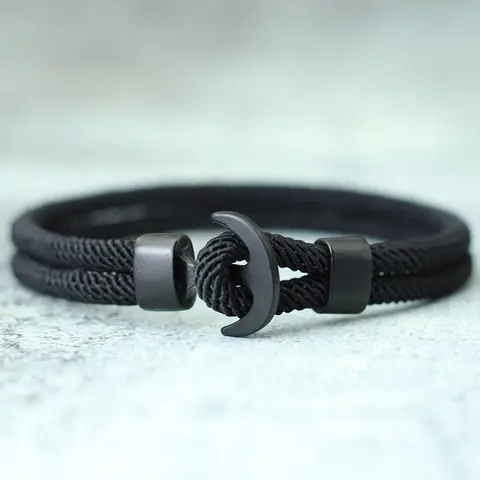 Anchor Design Unisex Bracelet, Double-Layer Braided Rope, Braided Bracelets, Minimalist Street Style Urban Outfits Jewelry, Perfect Gift for Him Her
