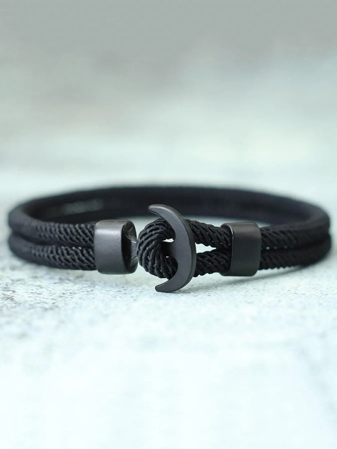 Anchor Design Unisex Bracelet, Double-Layer Braided Rope, Minimalist Street Style Jewelry, Perfect Gift for Him Her