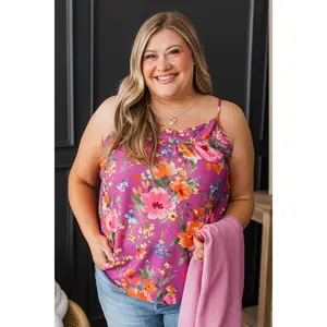 Ready For The Future Floral Tank Top- Orchid