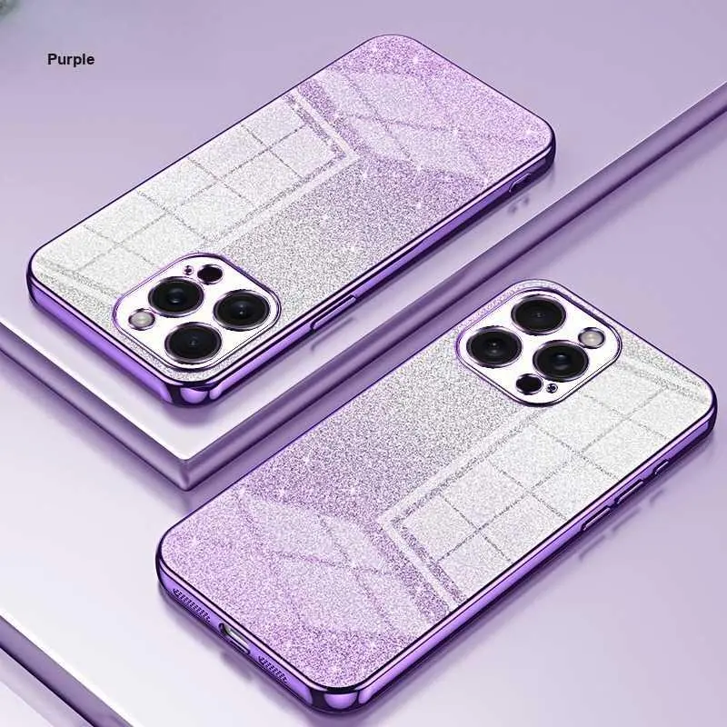 For iPhone 16 Pro Max Electroplated Glitter Phone Case For iPhone 15 Pro Clear For iPhone 14 Anti-Drop For iPhone 13 Cover HNAG02Dccdv