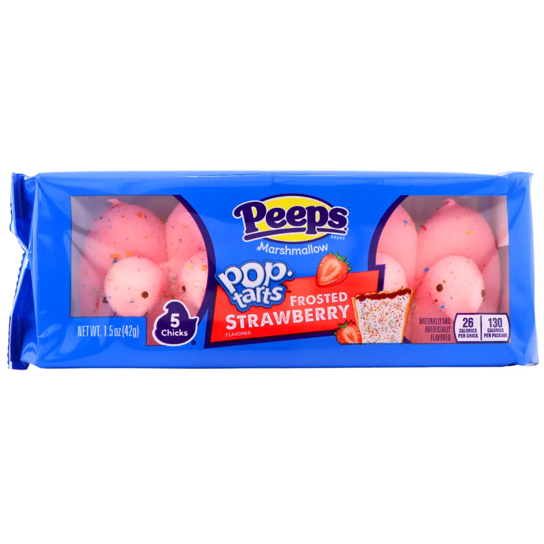 Peeps Marshmallow Pop-Tarts Frosted Strawberry, 5 Chicks, Easter Candy