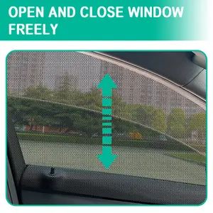 2 Pack Car Rear Window Mosquito Net Universal Fit for Sedans Breathable Mesh Easy Install Sun Protector UV Protection & Bug Blocking Safe for Driving