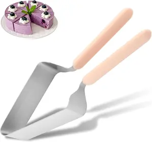 2-in-1 Stainless Steel Cake Cutter & Server - Double Handle (Easy Use), Adjustable for Even Slices, No-Mess Cut & Serve for Weddings & Birthdays/Parties - Fits Cakes & Pies