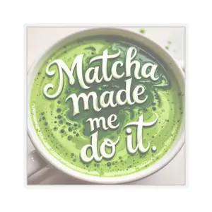 Matcha made me do it Sticker | Matcha Latte Illustration, Tea Lover Decal