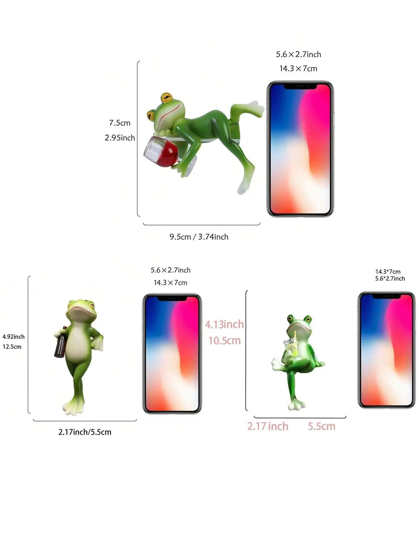 3-Piece Resin Frog Figurines Set - Cute Garden Decor Statues for Outdoor Yard, Indoor Plant Pot, Patio & Fairy Gardens - Weather-Resistant Unique Gift for Nature Lovers Home Decoration