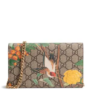 Pre-owned GUCCI GG Supreme Coated Canvas Crossbody Bags GG Supreme Tian Wallet On Chain