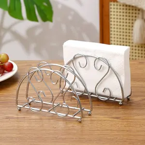 Iron Vertical Tissue Holder for Restaurant and Hotel, Simple Paper Napkin Organizer for Dining Table, Elegant Design for Cafes, Bathroom Organizer, Bathroom Counter Organizer