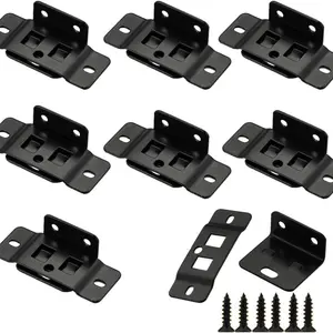 10 Piece Quick Install Furniture Connector Brackets, Corner Bracket, Stainless Steel, with Screws, for Drawers, Cabinets, Tables, Chairs