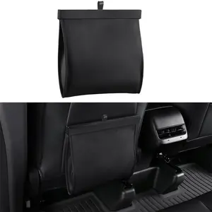 Universal Waterproof Hanging Car Trash Bag, Foldable Magnetic Car Garbage Can with Leather Handle, Leakproof Large Capacity Rubbish Bag for Car Front Back Seat, Car Interior Accessories
