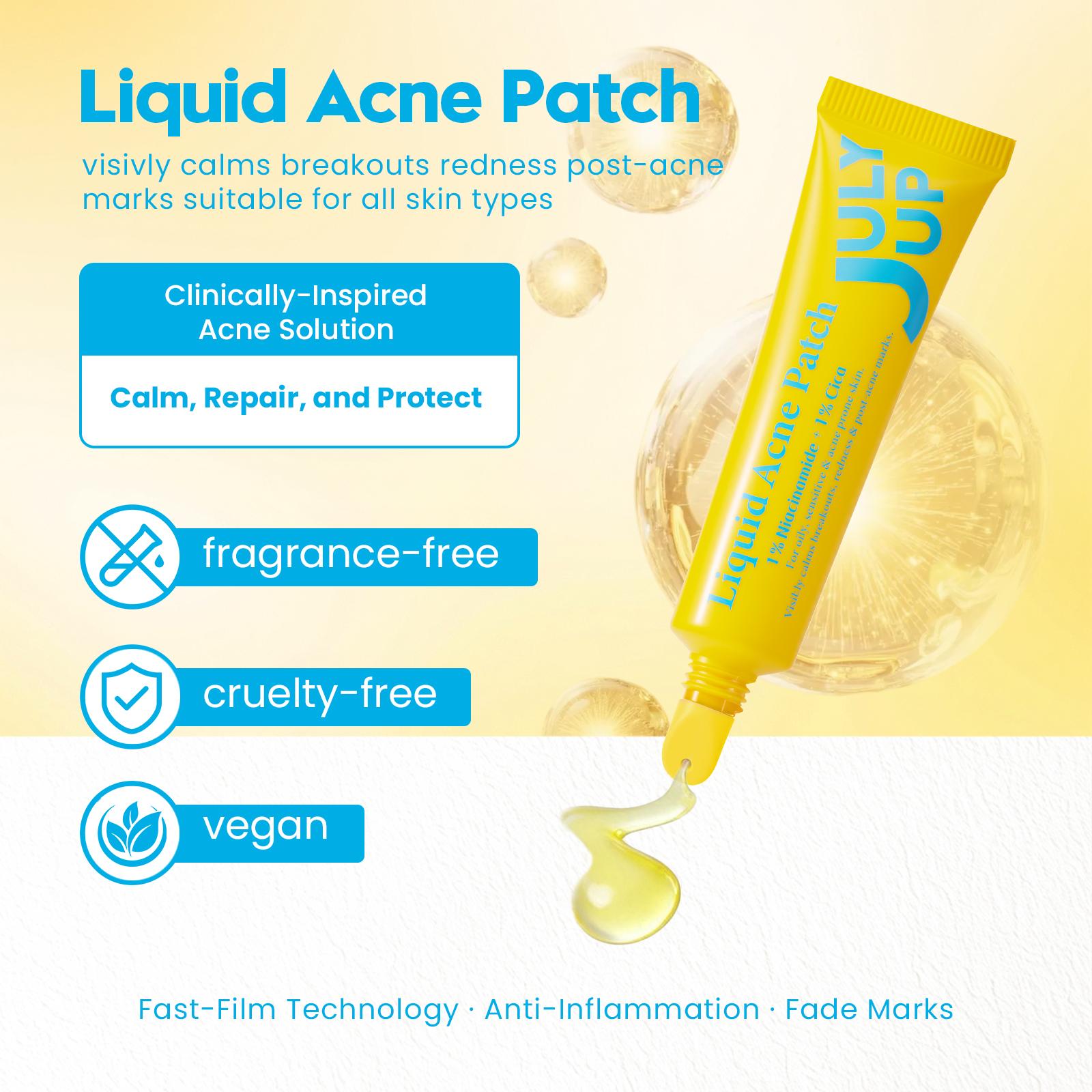 Invisible Liquid Pimple Patch | Fast-Acting Acne Spot Treatment | Calming Sulfur & Niacinamide Gel