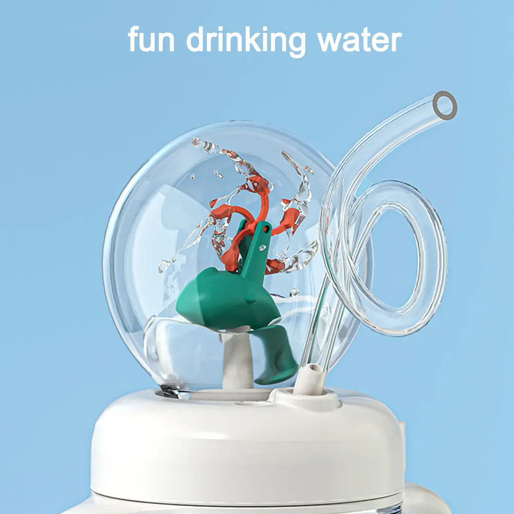 Whale Spray Water Bottle-BPA-FREE Slippy Cup,Fun Whale Spray Design，8oz