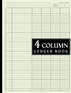 4 Column Ledger Book: Large Accounting Ledger for Bookkeeping / Columnar Pad 4 Columns for Personel Use and Small Business, 8.5 x 11 inches.