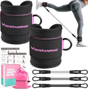 Resistance Bands with Ankle Straps, Lower Body Workout Bands for Legs & Glutes, Home Gym Exercise Equipment for Women