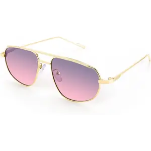 FEISEDY Retro Trendy Aviator Sunglasses Women Men 90s Small Vintage Glasses Stylish Gold Metal Oval Sunglasses Combo pack  B2906