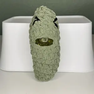 Crocheted Grumpy Pickle Stress Toy