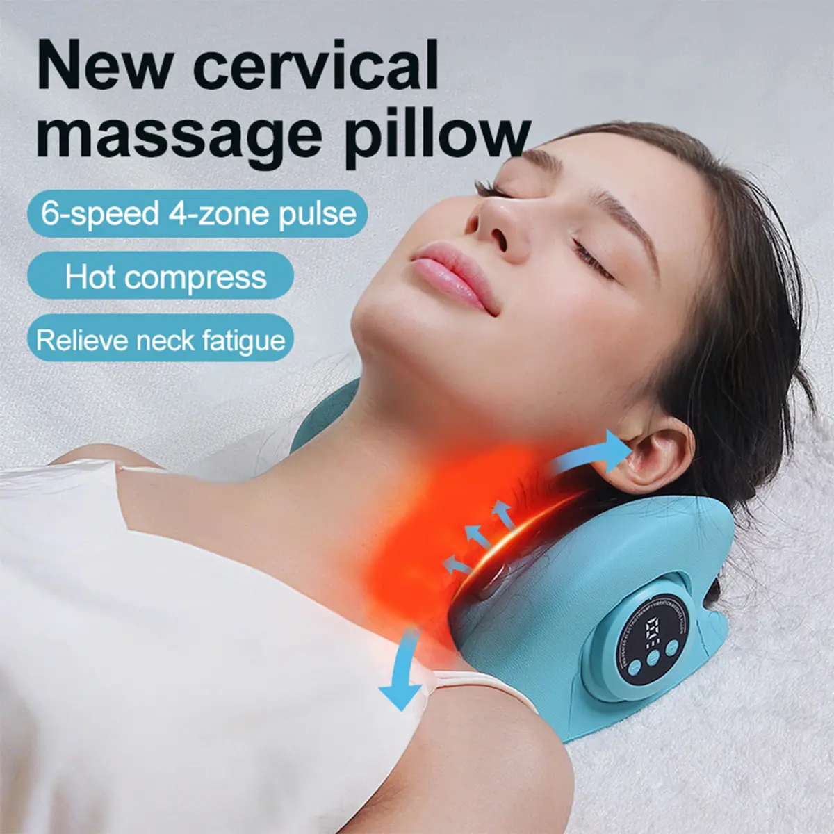 Portable Electric Neck and Shoulder Massage Pillow, Deep Tissue Trigger Points, Ergonomic Rechargeable Design, Perfect Christmas Gift, Usb Rechargeable Massagers, Relaxation Aid, Neck Shoulder Relaxer