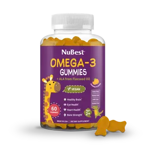 NuBest Omega-3 Gummies | Plant-Based Brain Fuel, Zero Fish, Fish oil for kids