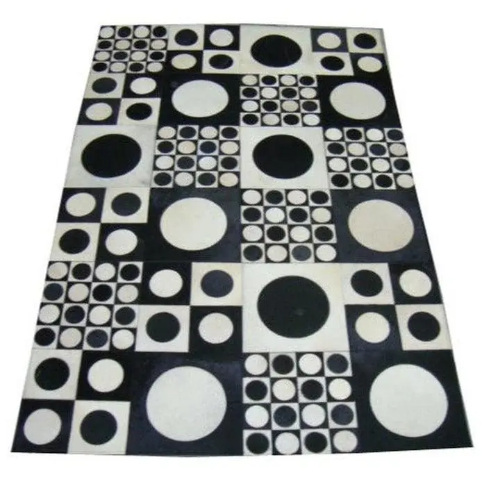 Canvello Modern Collection Hand-Knotted Cowhide Area Rug- 4' X 6'