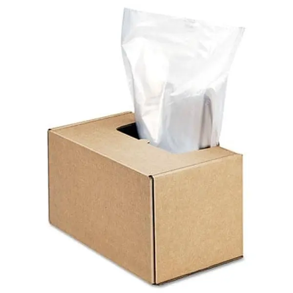 Fellowes FEL3604101 Powershred Office Shredder Bags, 50-Count Carton with Easy-Use Dispenser Box & Extra-Long Wire Ties, Office Shredder Bags That Neatly Fit HS-660 HC-880 HS-1010 C-525 Models & Waste Receptacles, Keeps Work Areas Clean, Fits Waste Recept