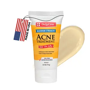 De La Cruz Sulfur Ointment for Cystic Acne – Fast Acting Hormonal Acne Treatment, 10-Min Spot Mask for Face & Body, Clears Pimples, Reduces Breakouts, Oil Control, Safe Daily Use 2.6oz