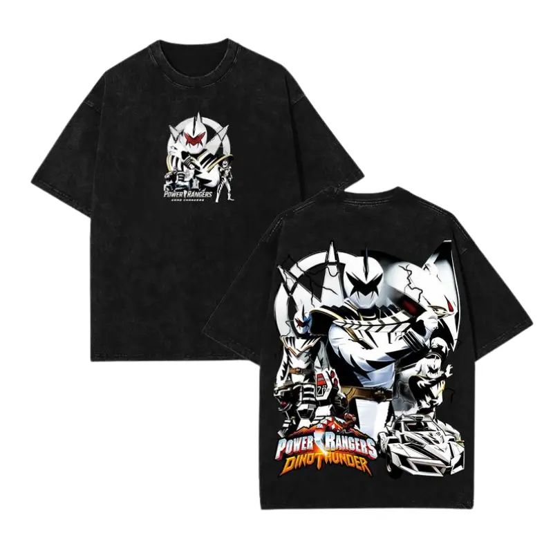 Power Rangers Dino Thunder Vintage Tee White Ranger Graphic Shirt, Fashion Cotton, Full Colors, Full Sizes, For Men, For Women