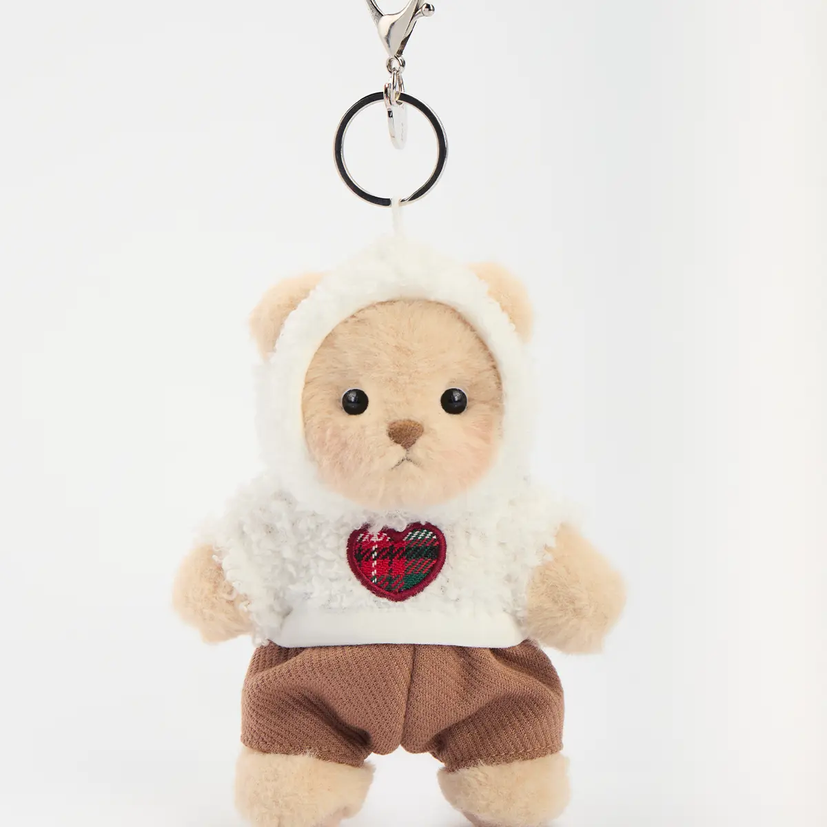 Getahug 5.9 Inches Brown Polar Fleece Mini Bear Stuffed Toy Keychain, Cute Keychain Accessory, Aesthetic Bag Charm Pendant Gift, Aesthetic Keychain