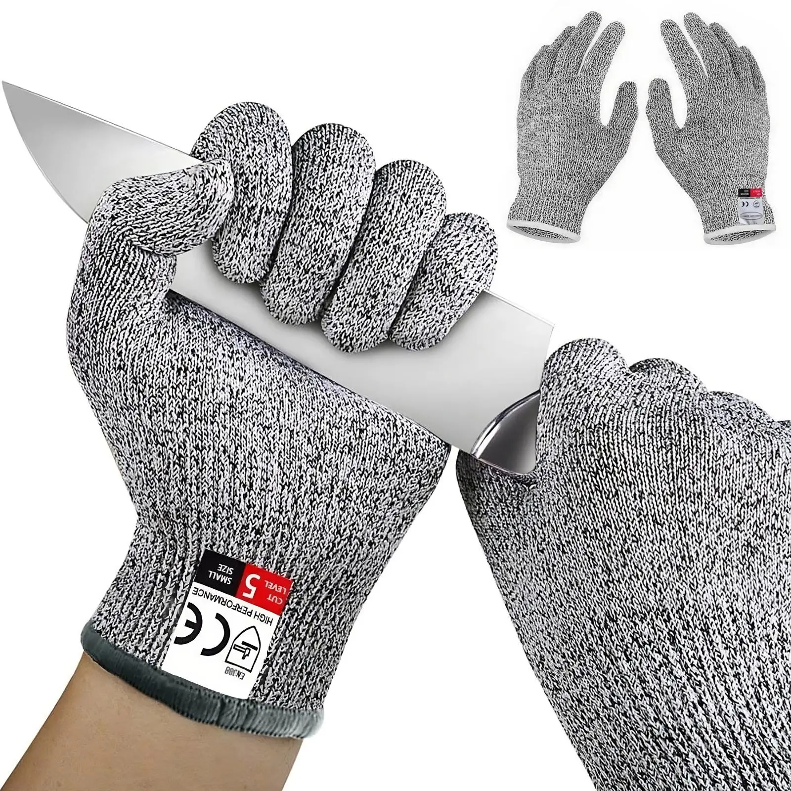 Cut Resistant Gloves (2 Counts), Outdoor Work Protective Gloves, Kitchen Meat Cutting Safety Gloves, High Performance Gloves for Wood Cutting