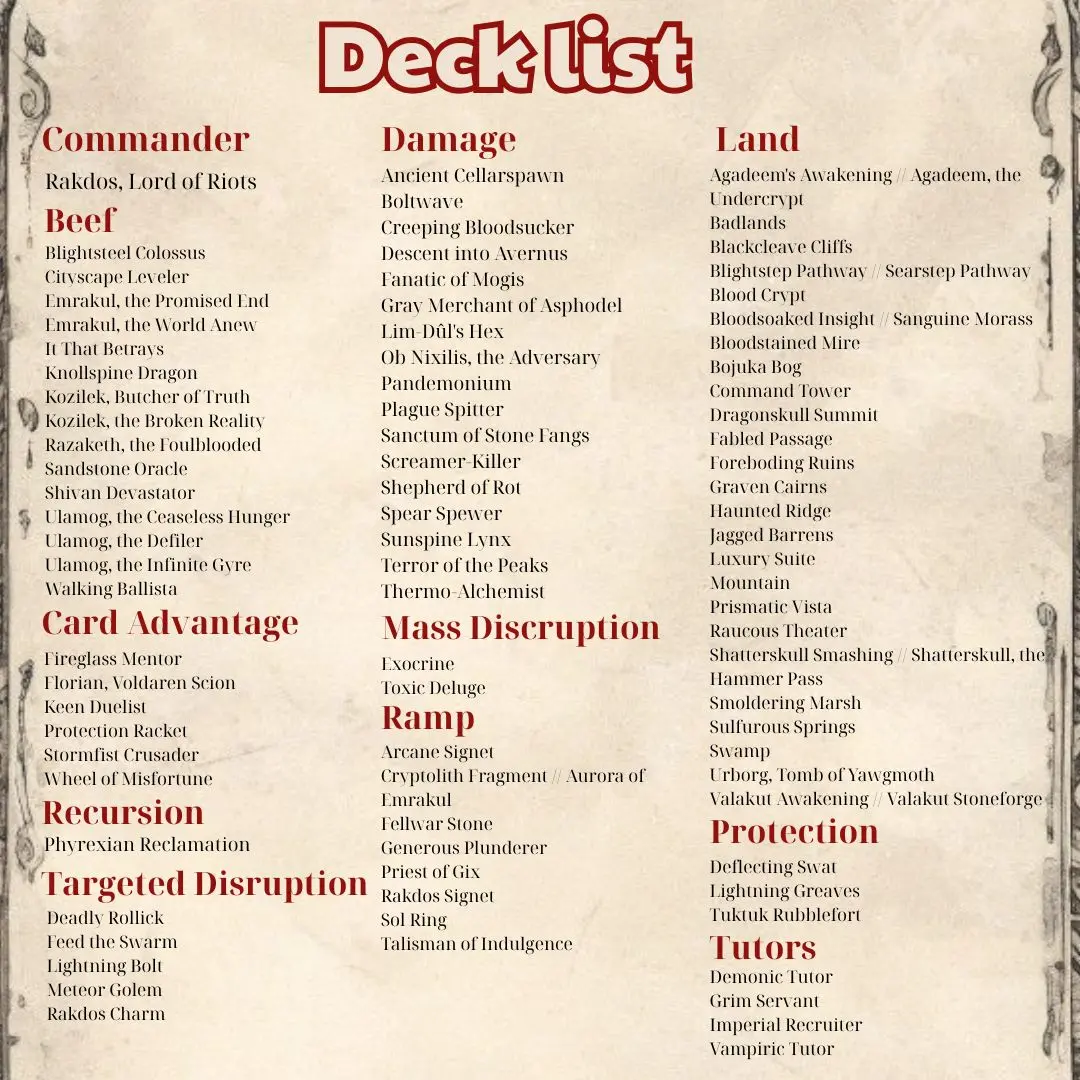 Rakdos, Lord of Big Free Stuff MTG Proxy 100 Card Gift Deck  Rakdos Commander  EDH  Aggro & Sacrifice Chaos Theme  Dark Fantasy Art  Perfect Gift for  Magic Fans - TikTok Shop