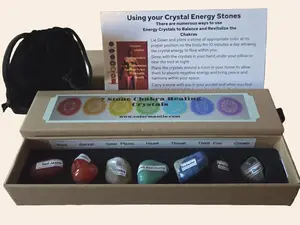 7 Natural Stone Chakra Healing Set with Complete Instructions & Free Carry Pouch for Energy Balance and Revitalization Tumbled Stones for Chakra Healing