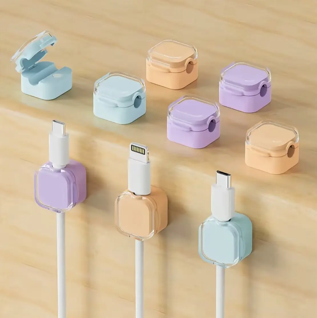 Magnetic Cable Clip, 6pcs/set Magnetic Desk Cable Clip, Desktop Cable Holder, Cable Organizer, Office Gadgets, Office Stationery & Supplies Durable Construction Family Pack
