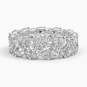 Olivetta Double Row Lab Eternity Diamond Ring