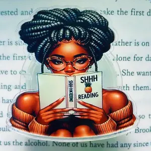 Black Girl Magic Reading Book Phone Grip Set Aesthetic Melanin Scholar Acrylic Stand Holder Gift For Bookworms And Literature Lovers Teacher Appreciation